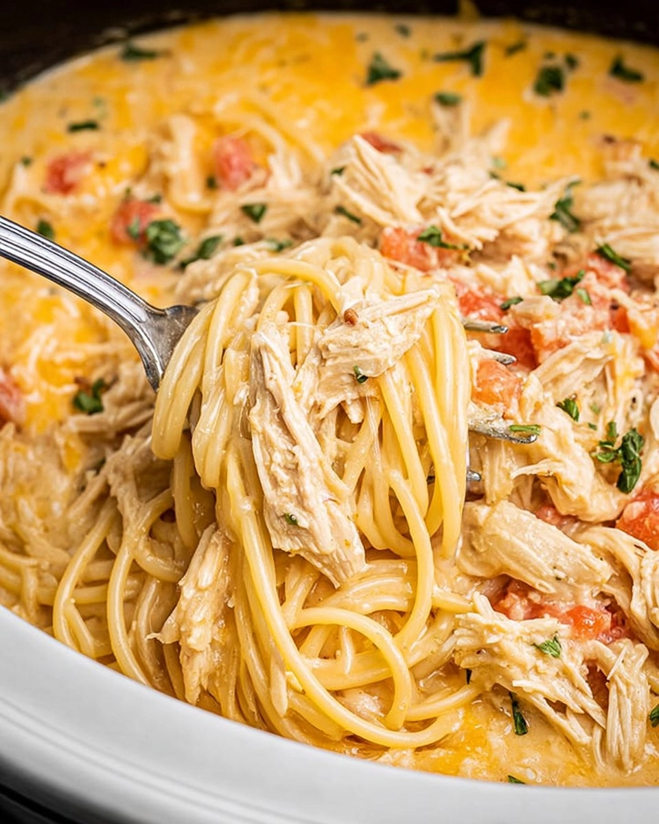 Crockpot Chicken Spaghetti
