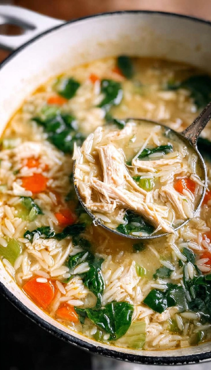 Lemon Chicken Orzo Soup