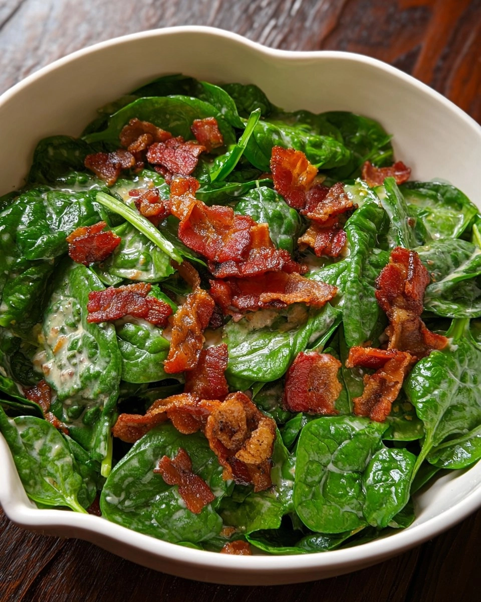 Spinach Salad with Warm Bacon Dressing
