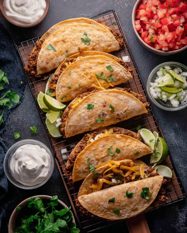 Baked-Beef-Tacos-with-Jalapeno-Sour-Cream-Recipe