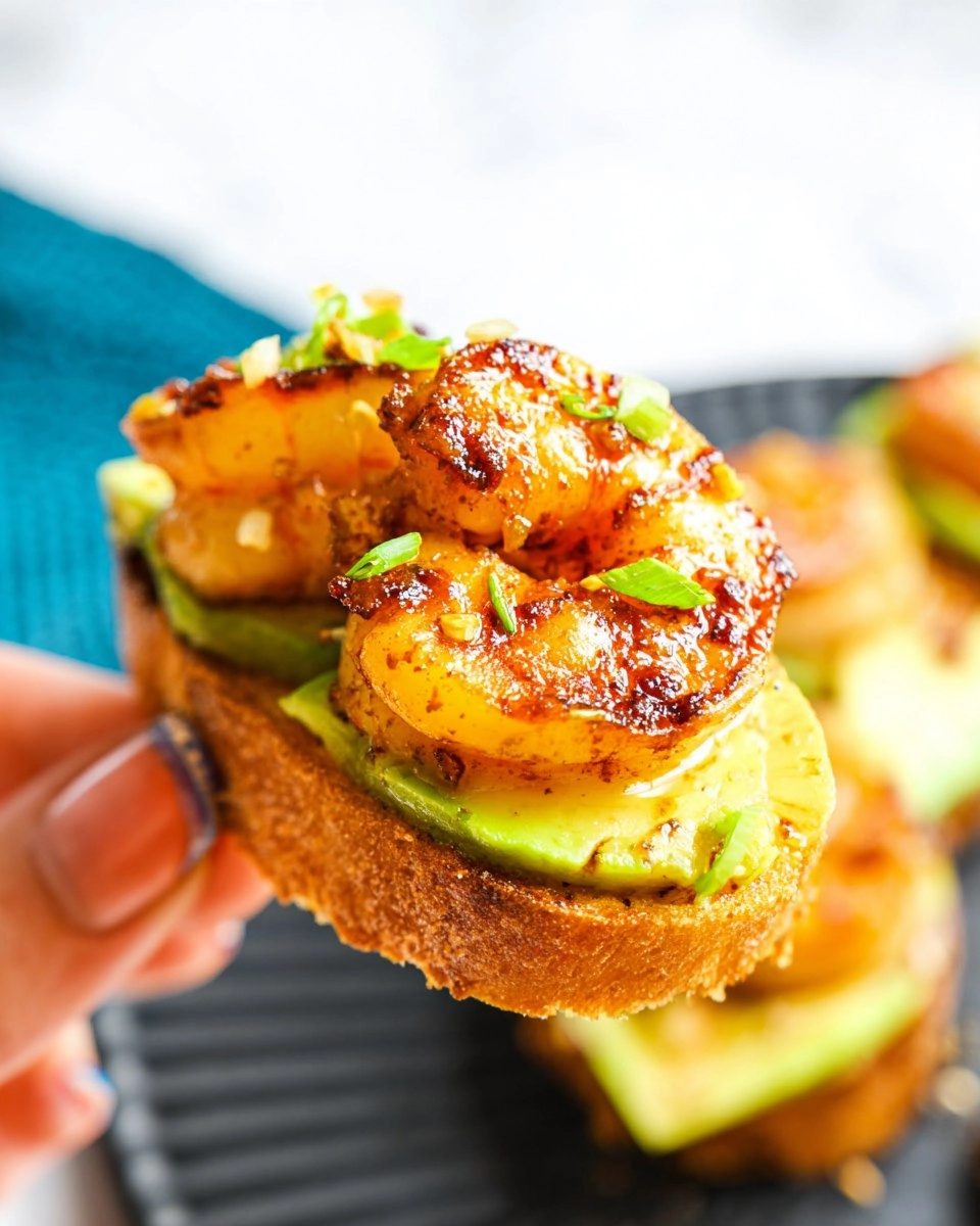 Chili Shrimp and Avocado Crostini